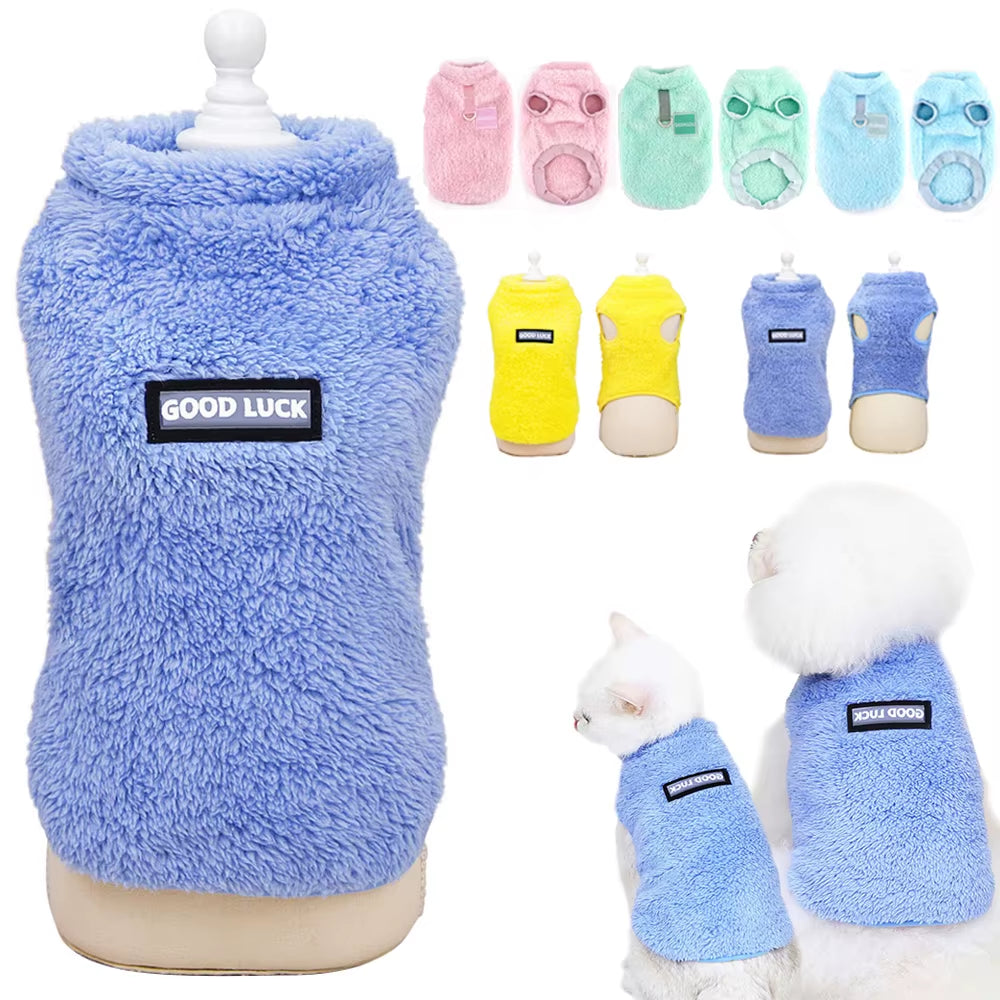 Warm Small Dog Clothes Soft Fleece Cat Dogs Clothing Pet Puppy Winter Vest Costume for Small Medium Dog Cats Chihuahua Yorkie