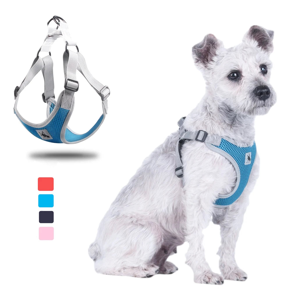 Pet Dog Harness Mesh Breathable Pet Puppies Reflective Dog Cat Vest Harness Dog Soft Chest Strap for Small Medium Dogs