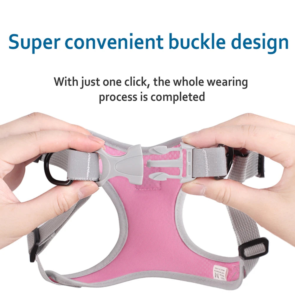 Pet Dog Harness Mesh Breathable Pet Puppies Reflective Dog Cat Vest Harness Dog Soft Chest Strap for Small Medium Dogs