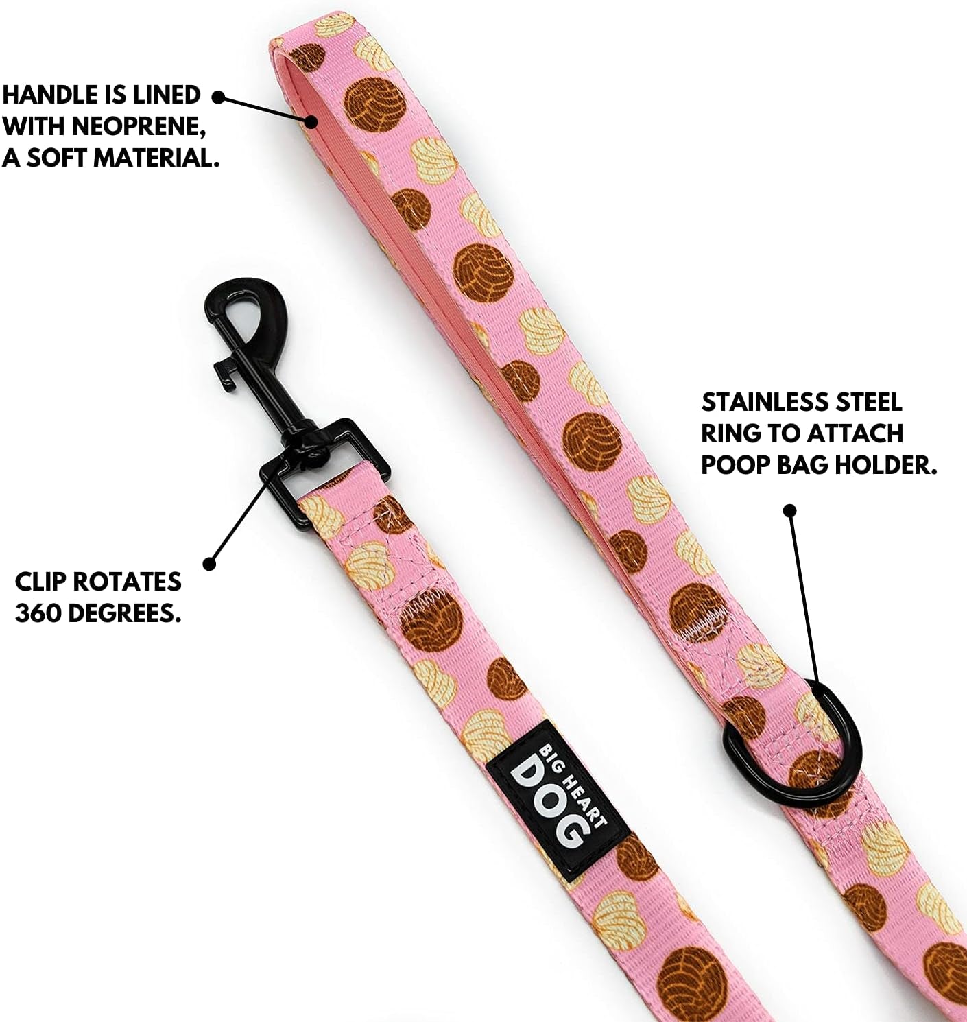 | Cute Dog Leash, Padded Dog Leash | Dog Leash with Comfort Handle | Cute Leash for Small Dogs | Correas Para Perros Medianos Con Diseño (Conchas, Medium)